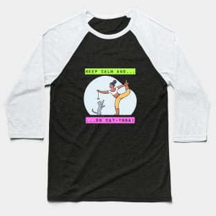 Cat Yoga Baseball T-Shirt